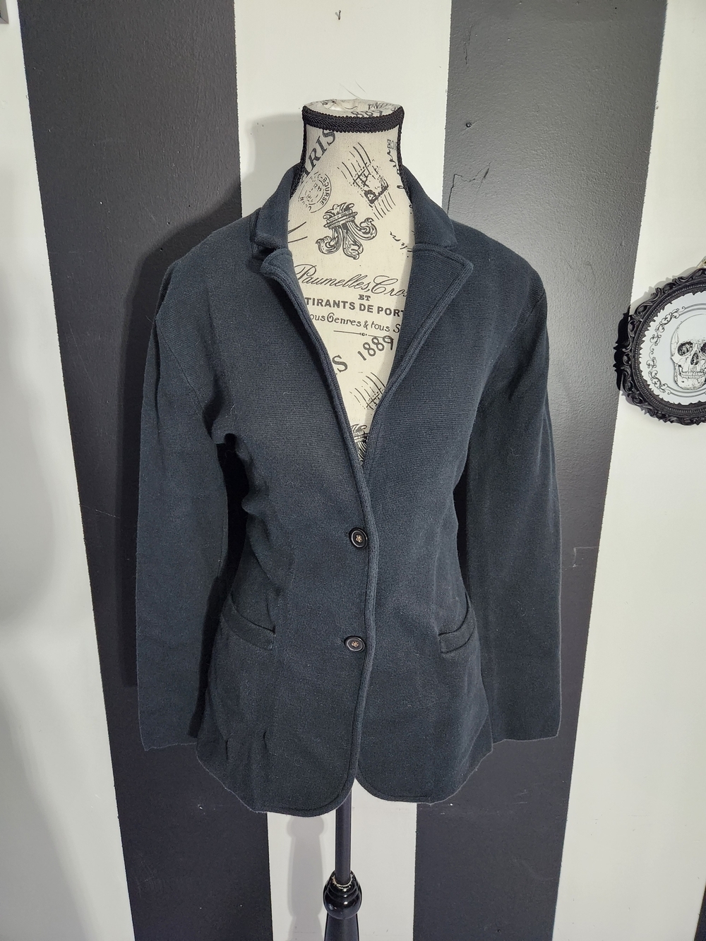 J. Crew Black Knit Two-Button Blazer